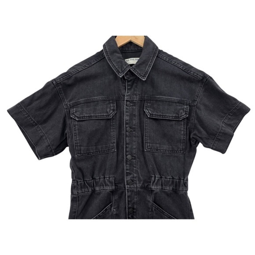 Free People We The Free Womens S Marci Black Denim Utility Jumpsuit - Picture 4 of 16